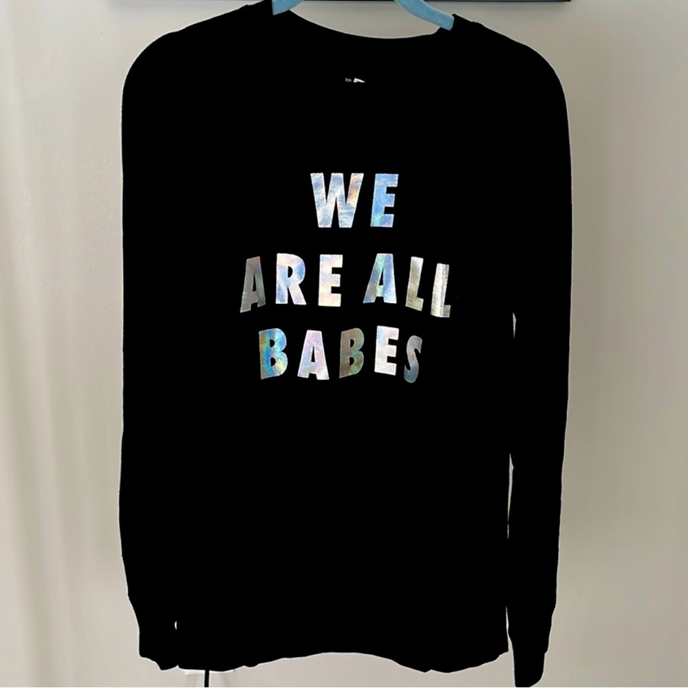 Brunette Babes holographic crewneck sweater